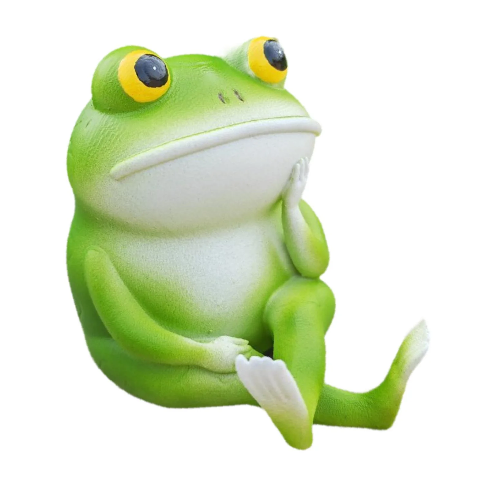 SunniMix Miniature Garden Figurine Resin Sculpture Home Fireplace Thinker Frog Statue