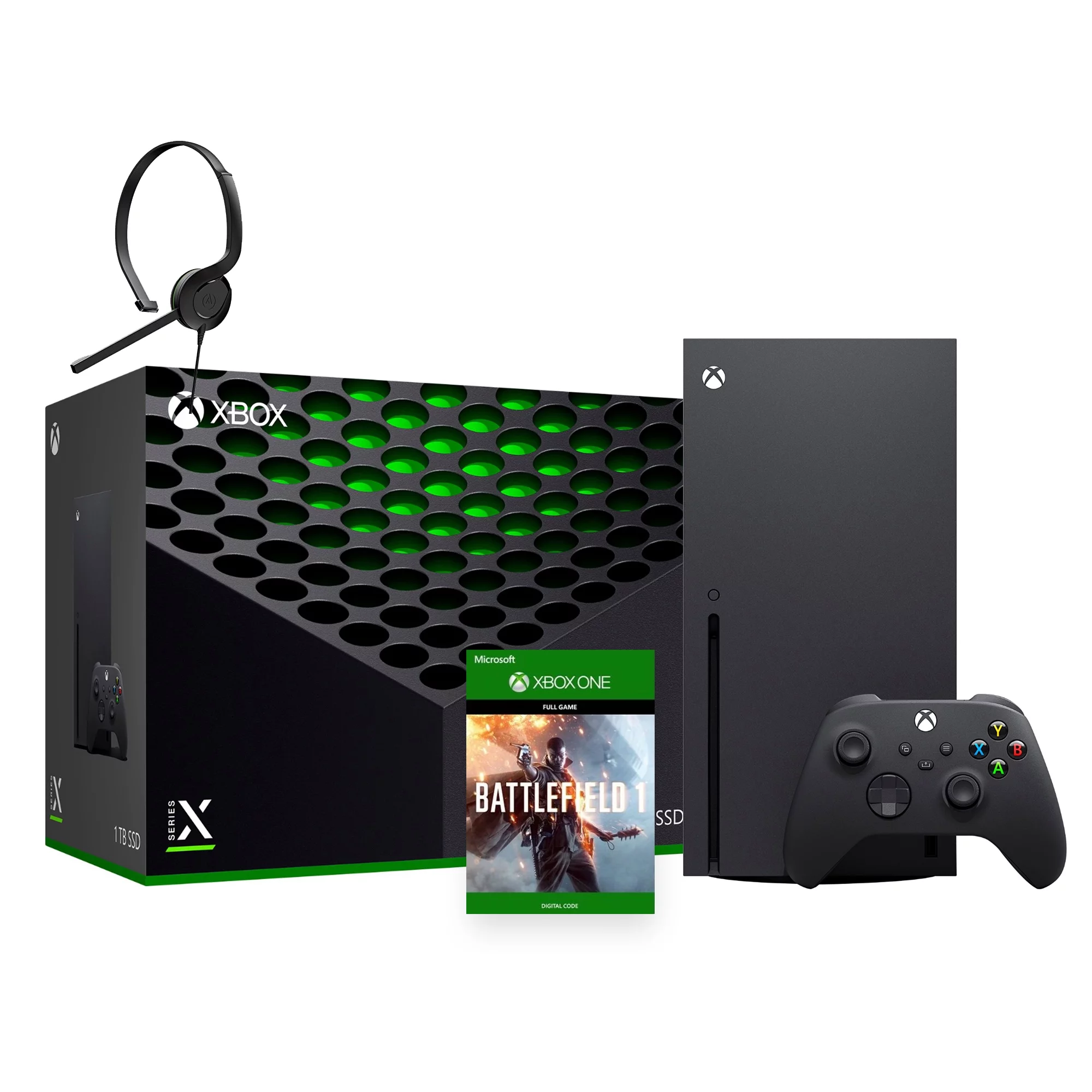 Xbox Series X Console Bundle - Flagship Xbox 1TB SSD Black Gaming Console and Wireless Controller with PUBG Full Game and Xbox Chat Headset