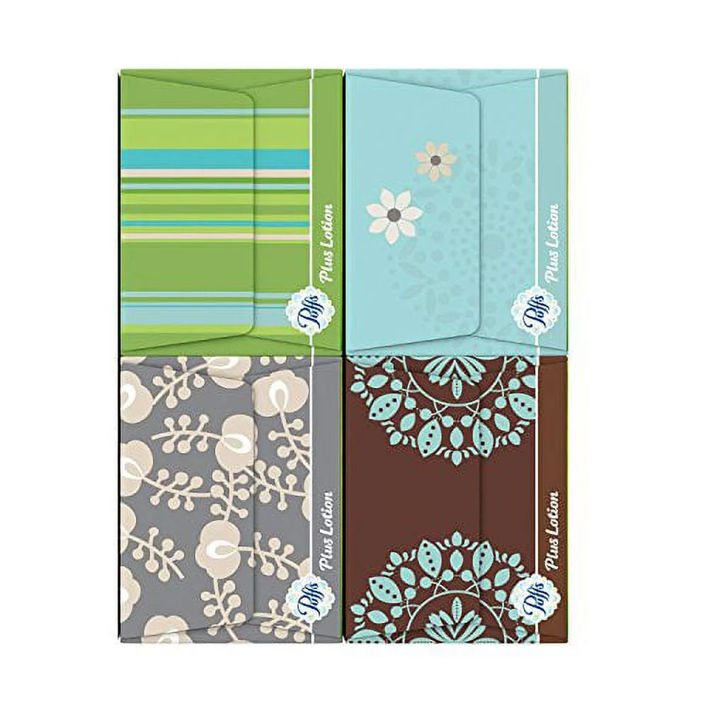 Puffs Plus Lotion Facial Tissues, 4 Family Boxes, 124 Tissuesper Box