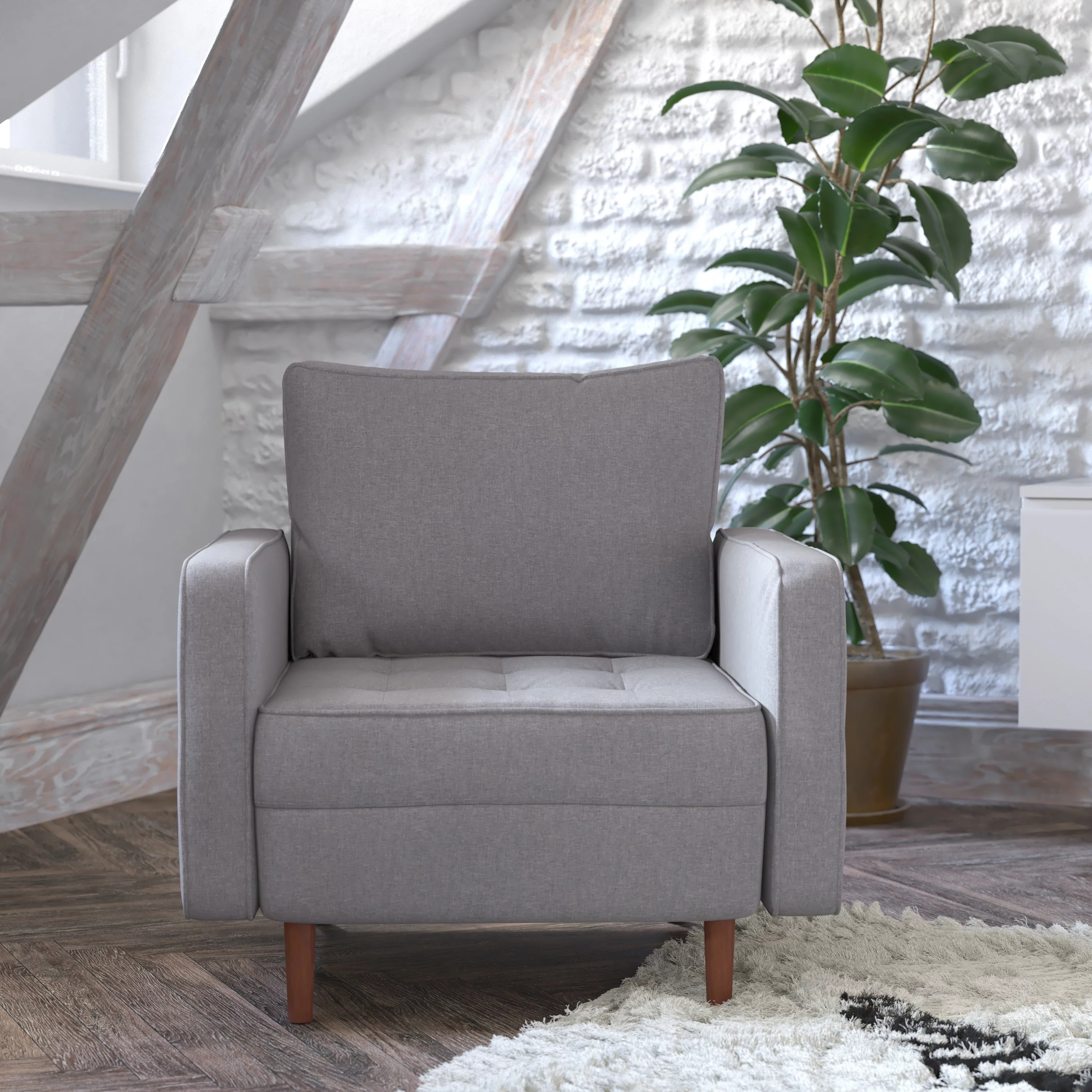 Flash Furniture Hudson Living Room Chair, Slate Gray Fabric