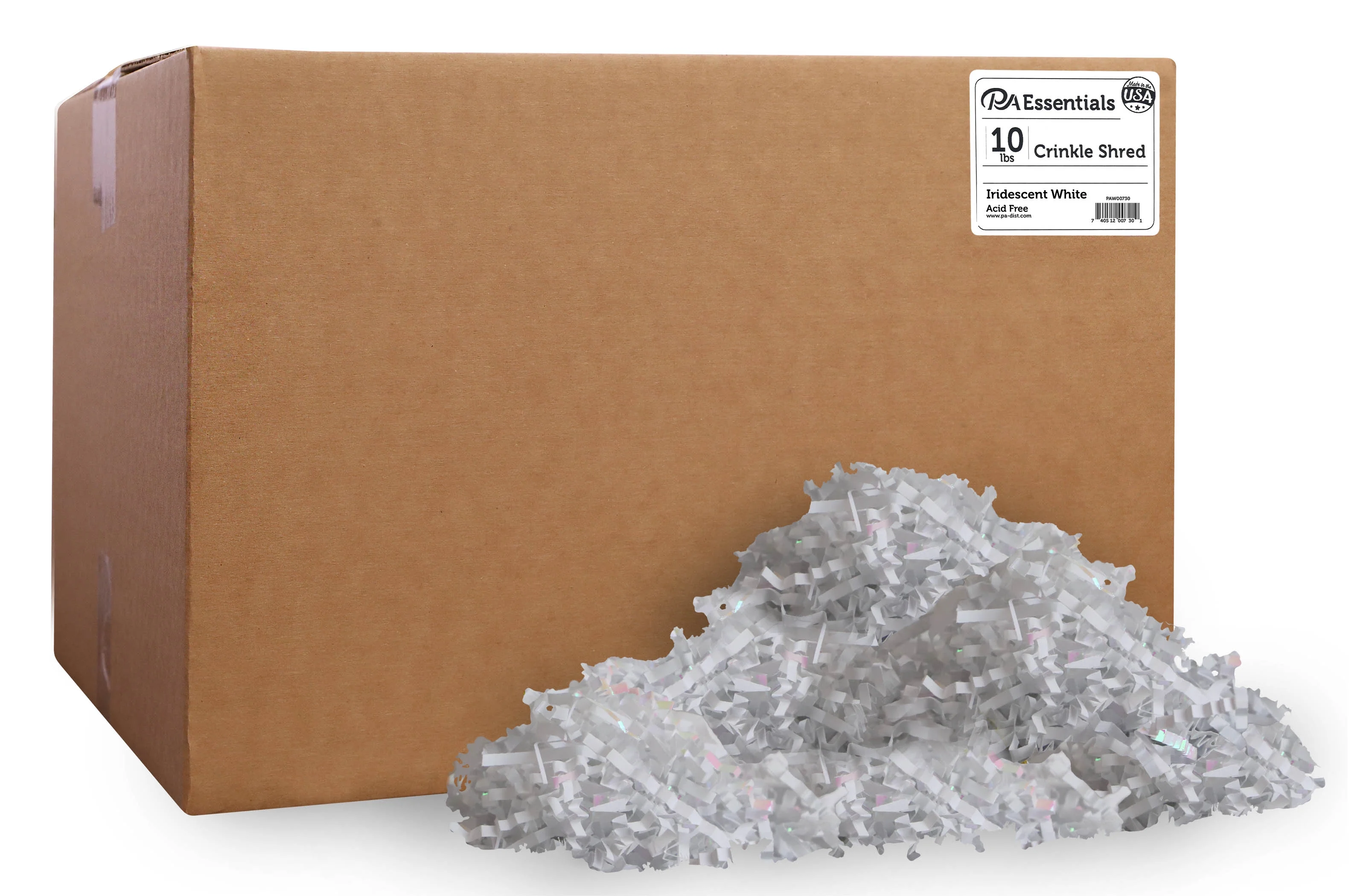PA Essentials Crinkle Shred Box 10lb Iridescent White