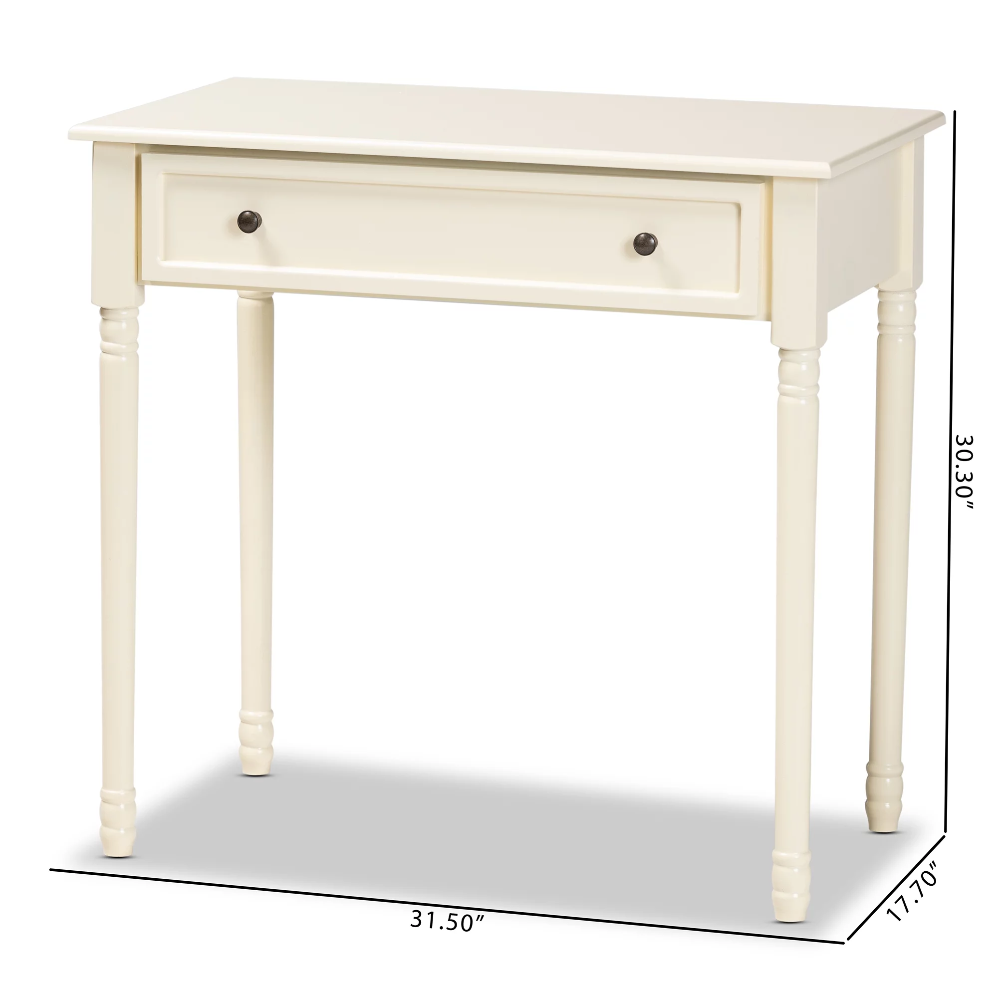 Baxton Studio Mahler Traditional Wood 1 Drawer Console Table, White