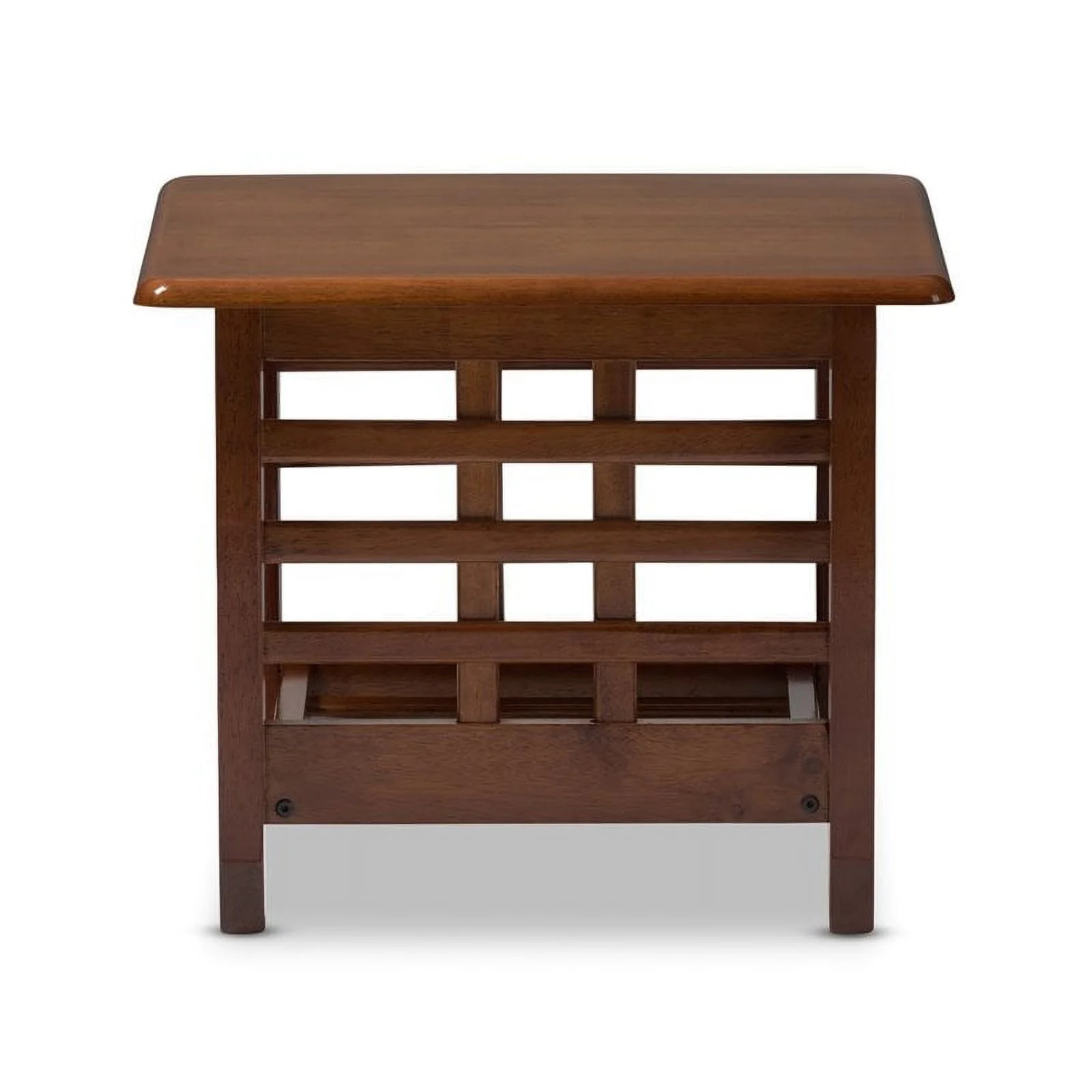 Bowery Hill Modern Wood End Table with Open Shelf in Cherry Brown