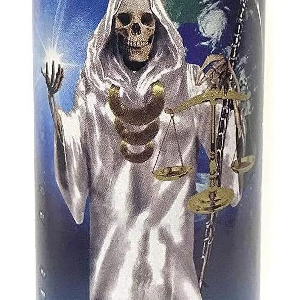 Santa Muerte Unscented Glass Prayer Candles, 8