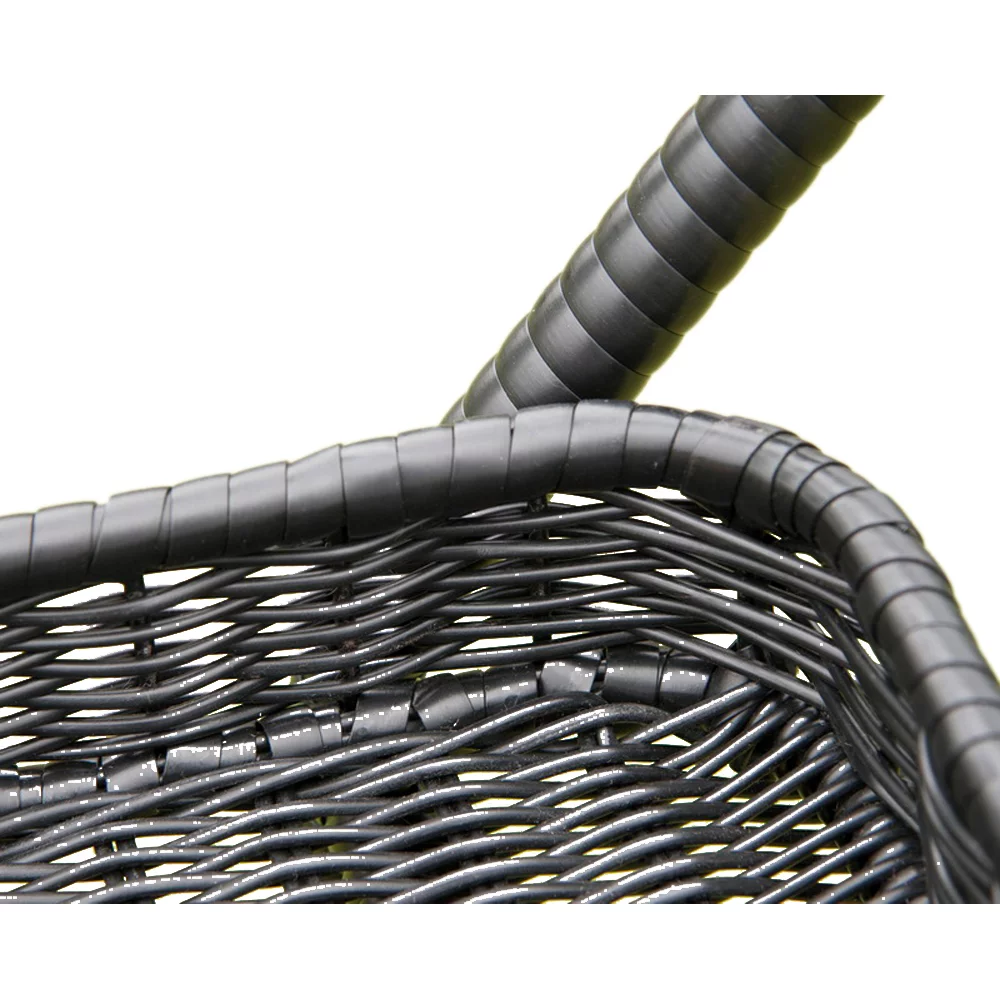 Wicker Lane ORI002-D Outdoor Black Wicker Patio Furniture Serving Cart