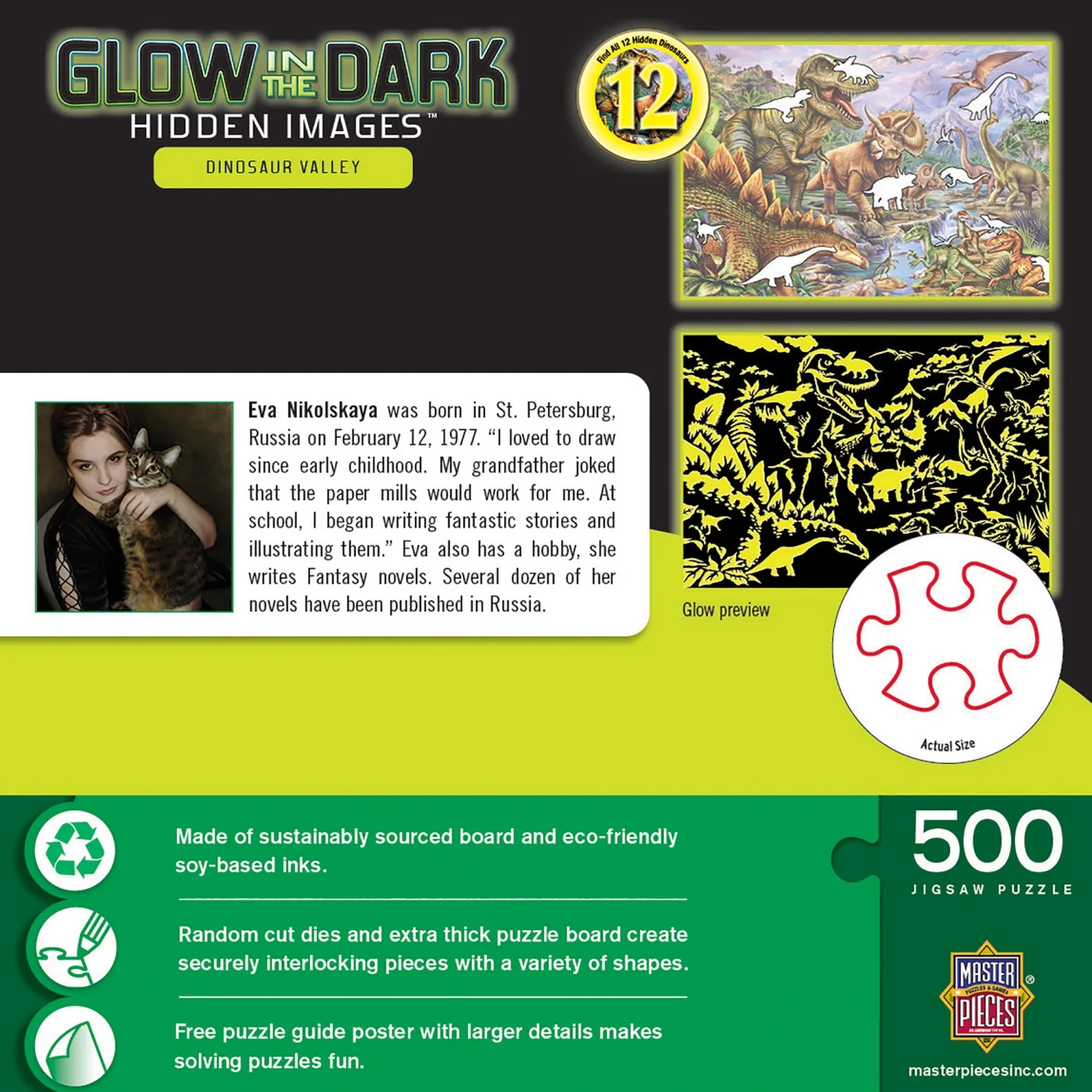 MasterPieces 500 Piece Glow in the Dark Puzzle - Dinosaur Valley - 15