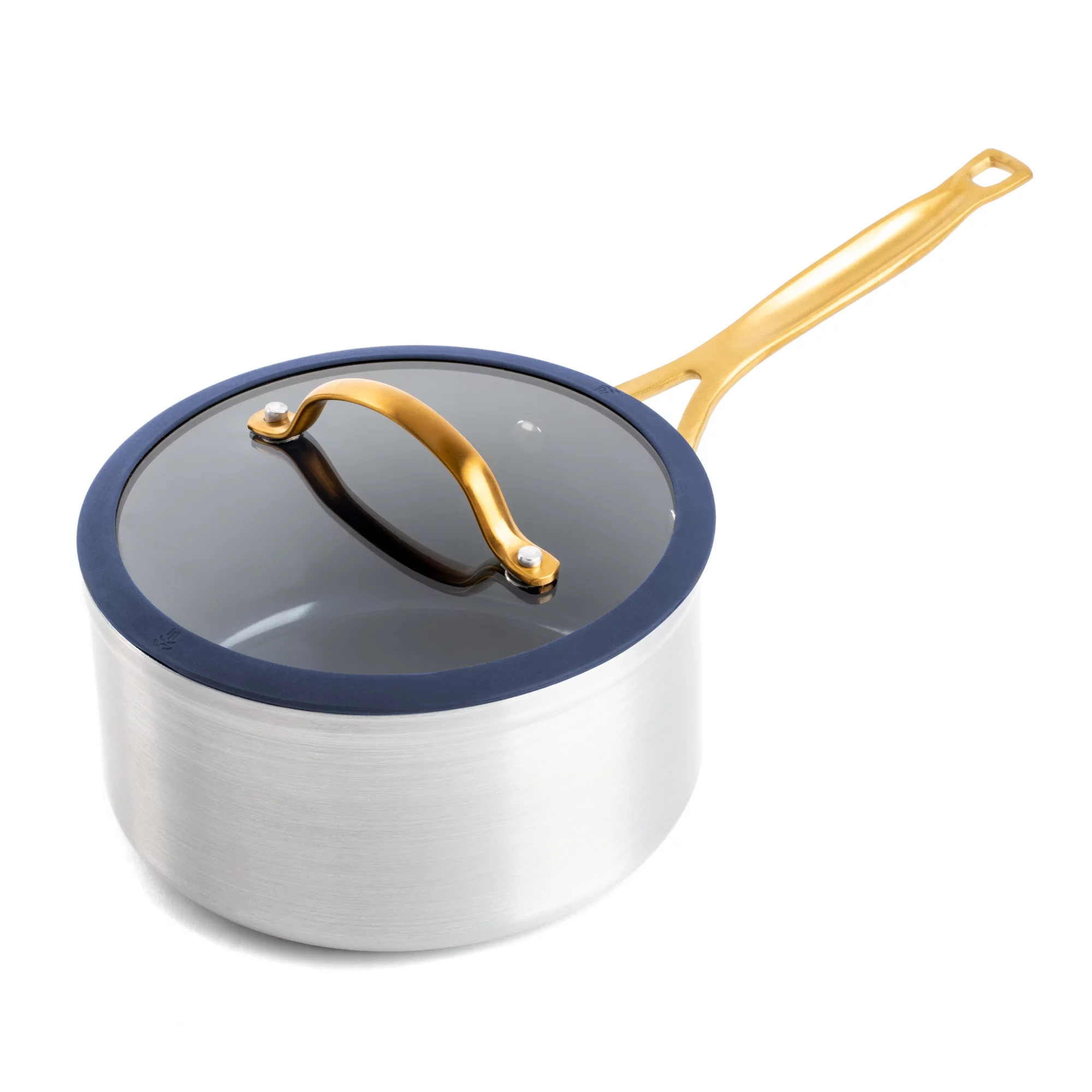 Thyme & Table 12-Piece Nonstick Cookware Set, Silver and Navy