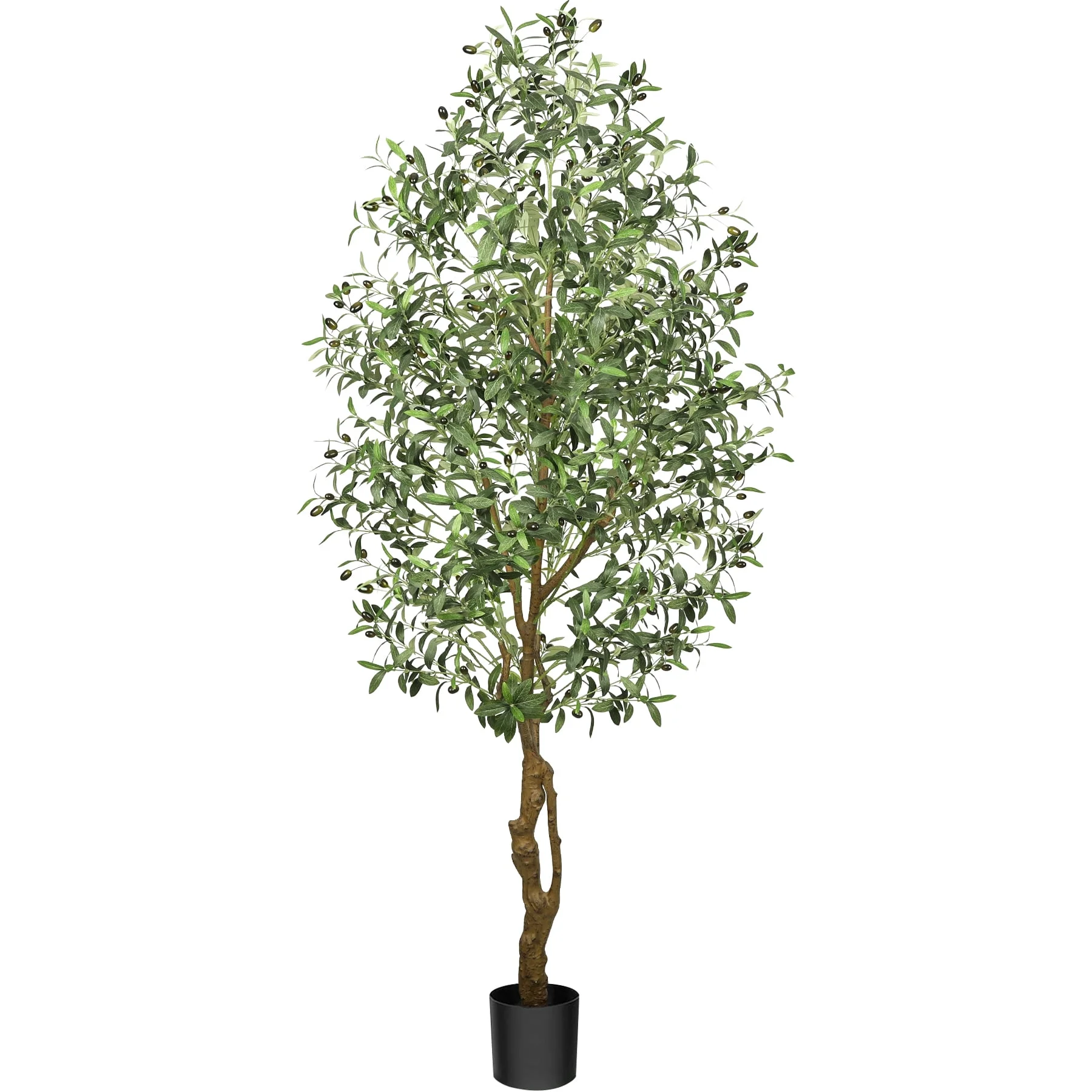 GIKPAL 7ft Artificial Olive Tree, 1872 Leaves Plastic Olive Plants Pre Potted Faux Greenry Plant for House Decorations ,Tall Artificial Plants for Indoor Oudoor