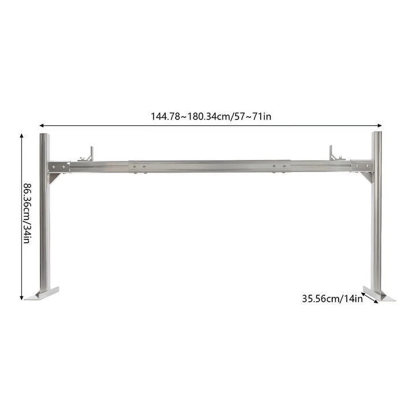 Adjustable Width 800lb 2×Truck Rack 71x14x34in Pick up Truck Ladder Rack Trailer