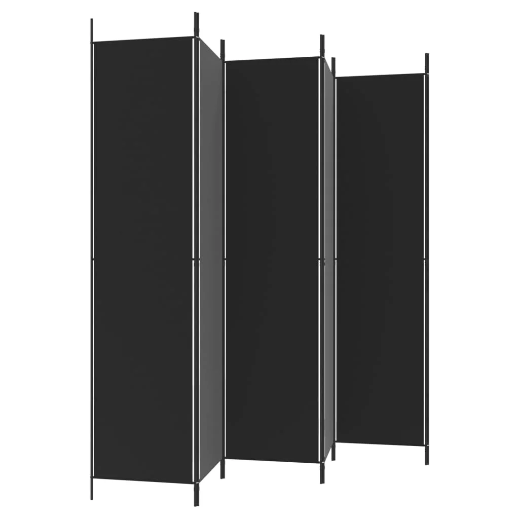 Anself 6-Panel Room Divider Black 118.1