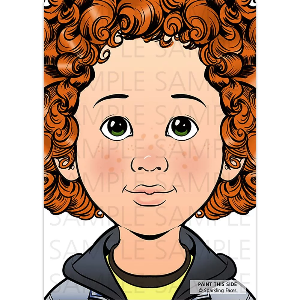 Sparkling Faces Practice Board - Leo, Face Painting Practice and Display Tool, Reusable Colored Makeup Template,  A4 Size - 8.27