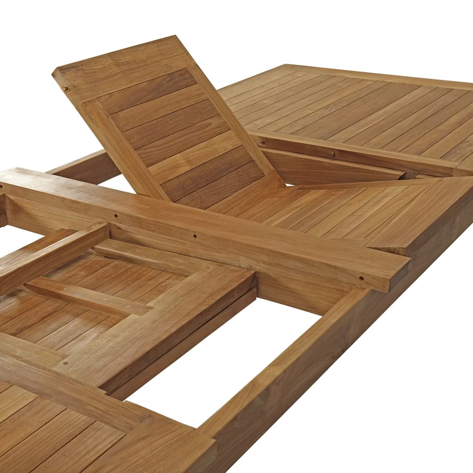 Modern Contemporary Urban Design Outdoor Patio Balcony Extendable Dining Table, Brown, Wood