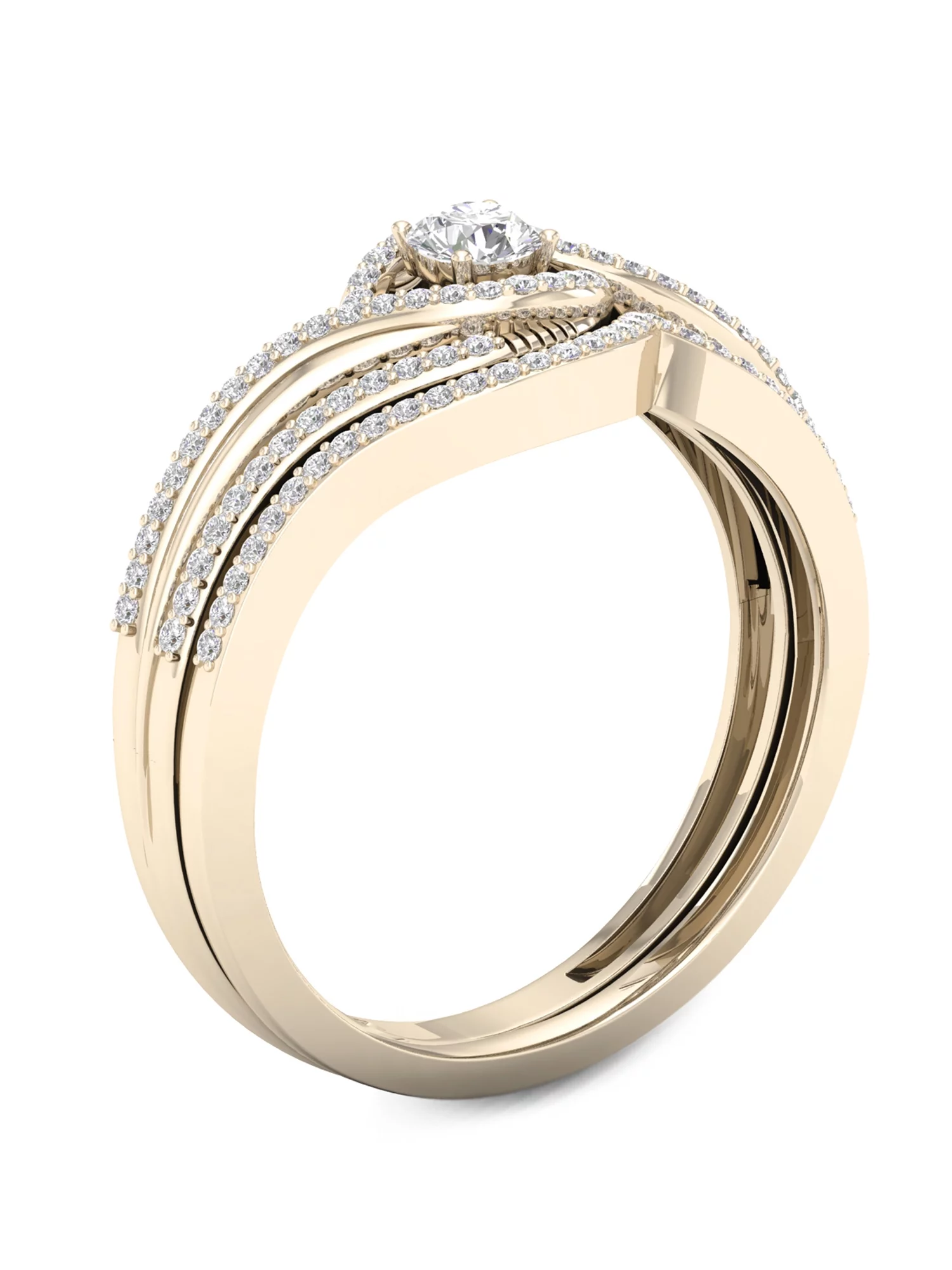Imperial 3/8Ct TDW Diamond 10k Yellow Gold Bypass Bridal Set (H-I, I2)