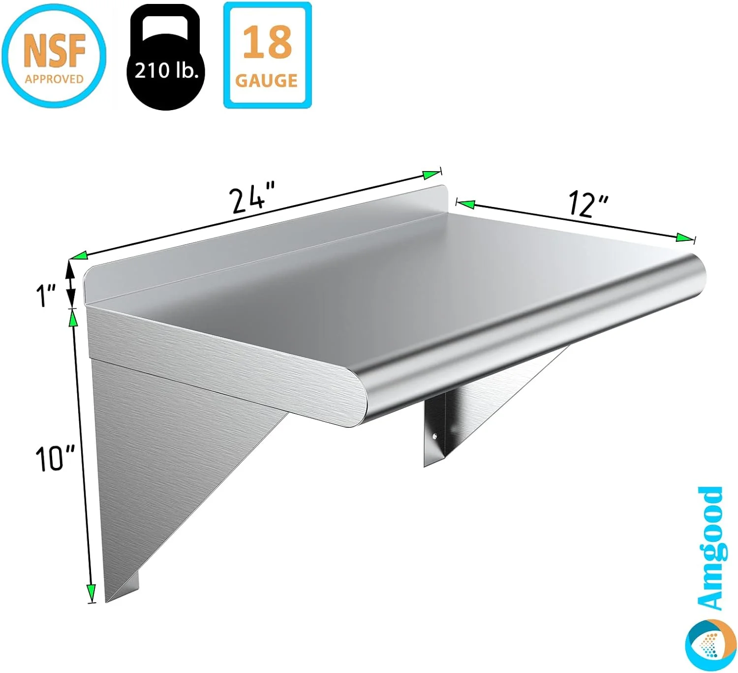 Stainless Steel Wall Shelf | 24