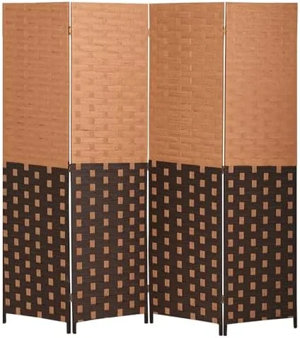 JDZHAPPYLIFE Room Divider Wall 4 Panels Indoor  Wood Portable Room Dividers and Folding Privacy Screens Used in Multiple Occasions Decorate and Beautify Space 70.1Wx70.9H  Black