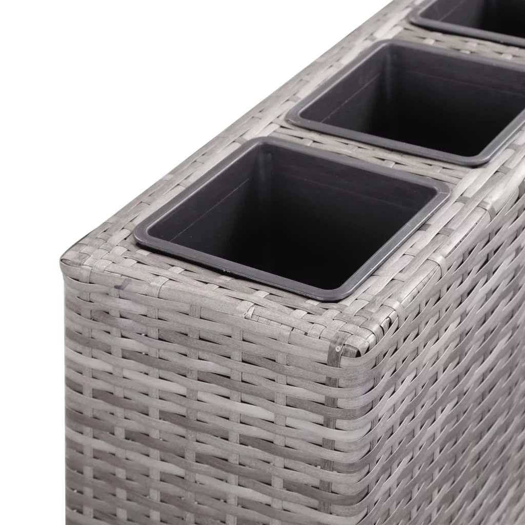 Gray Poly Rattan Garden Raised Bed Set - 1 planter and 4 pots - Elevate your gardening experience with style and convenience!