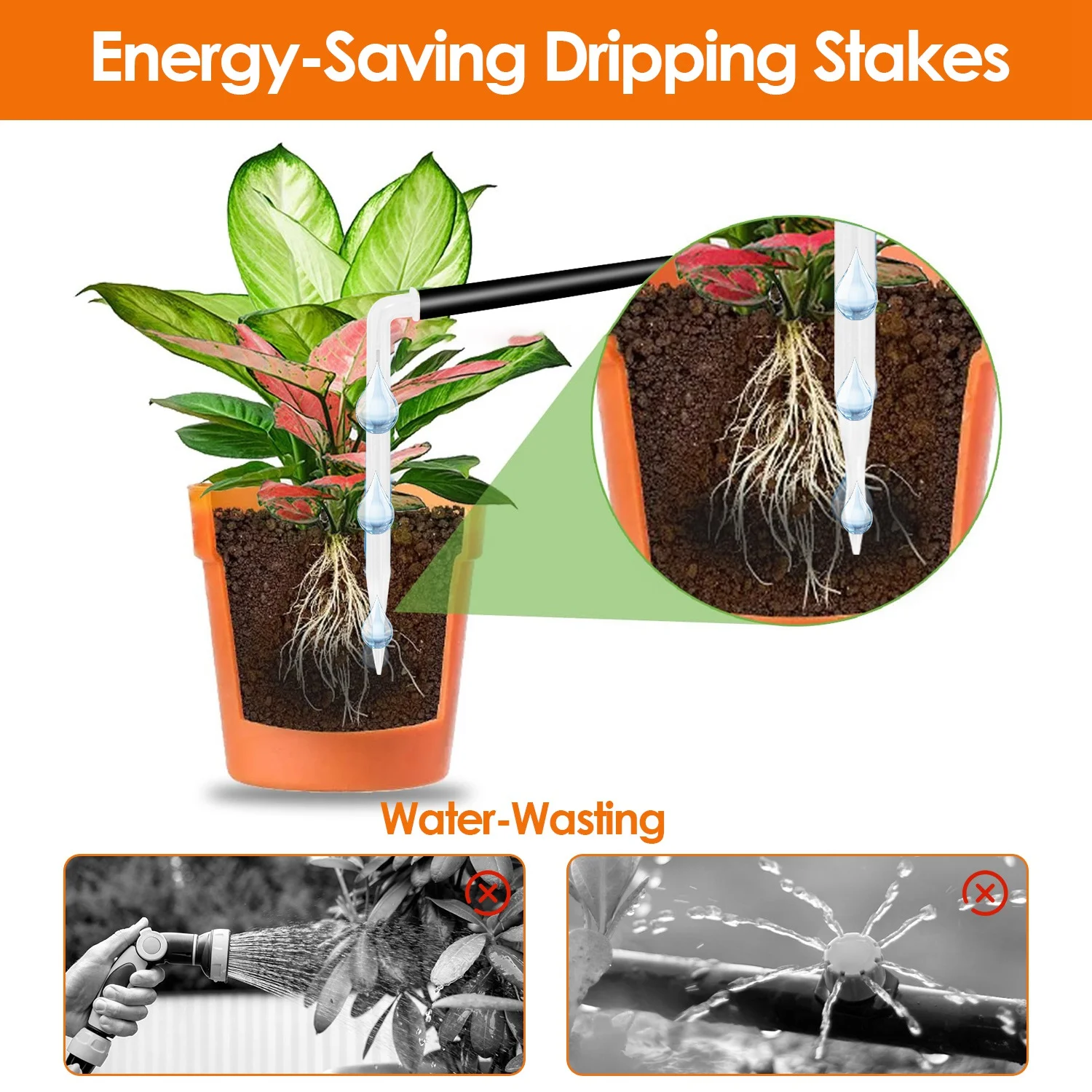 Automatic Solar Drip Irrigation Kit System iMounTEK Plant Self Watering Device IP65 Waterproof for Indoor Outdoor Patio Garden 10-15 Pots Plants