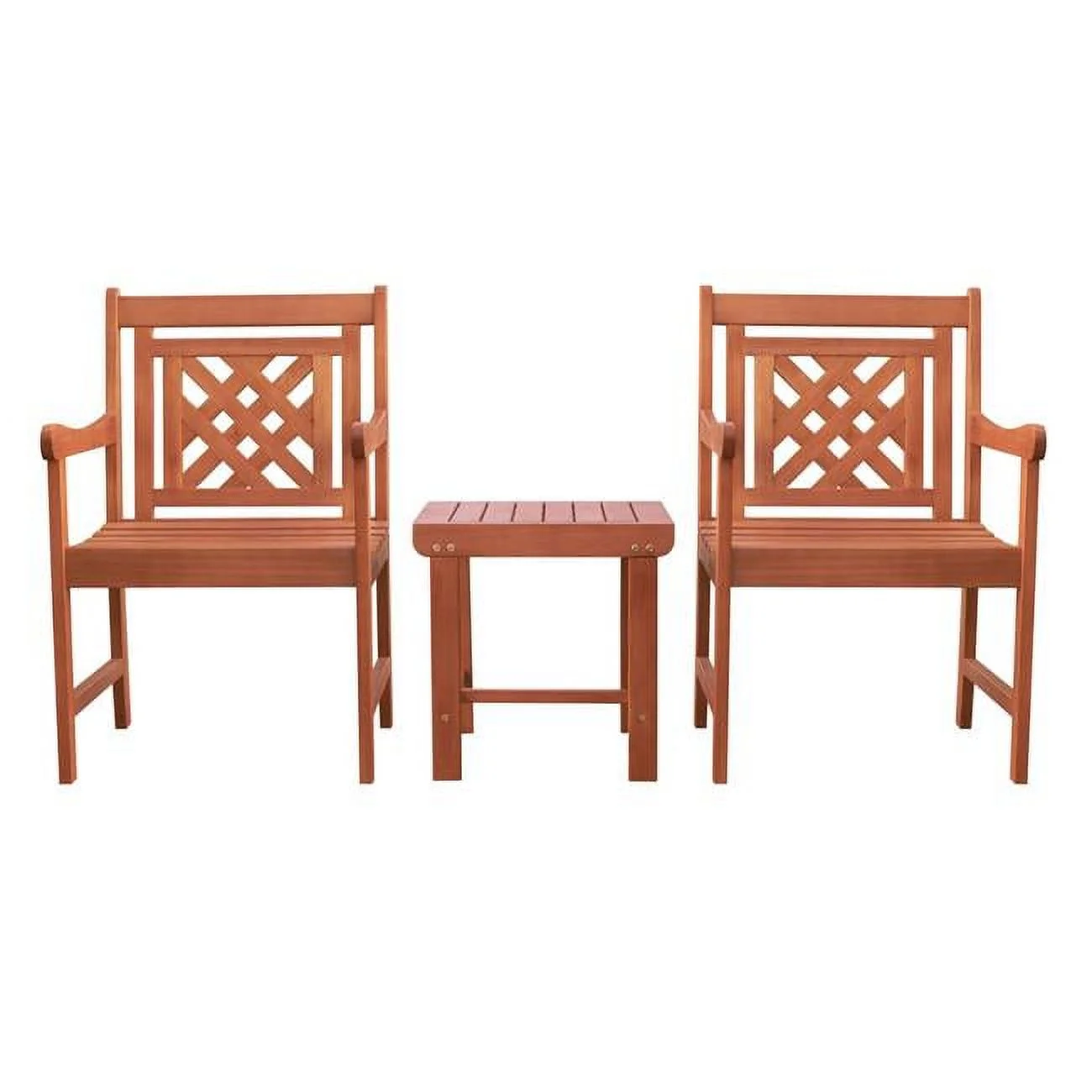Malibu Outdoor Patio Wood 3-Piece BConversation Set
