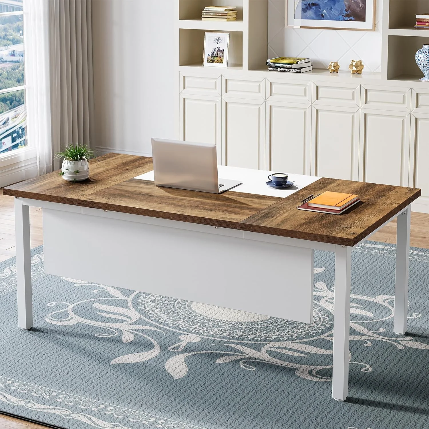 Tribesigns 62.9 inch Executive Computer Desk, Large Home Office Desk Writing Table for Workstation