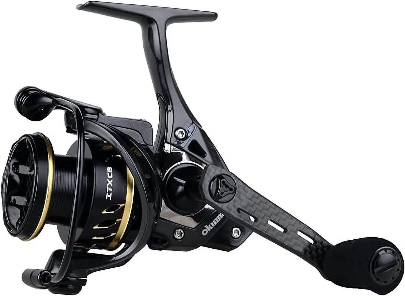 Okuma ITX-CB Lightweight Carbon Fiber Body Flight Drive 8BB Spinning Reel, ICB-2500HA Black