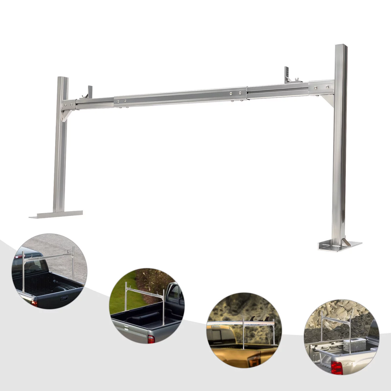 Adjustable Width 800lb 2*Truck Rack 71x14x34in Pick up Truck Ladder Rack Trailer