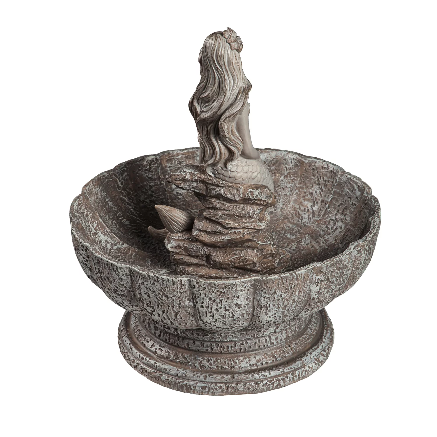 Mermaid Concrete Finish Bird Bath