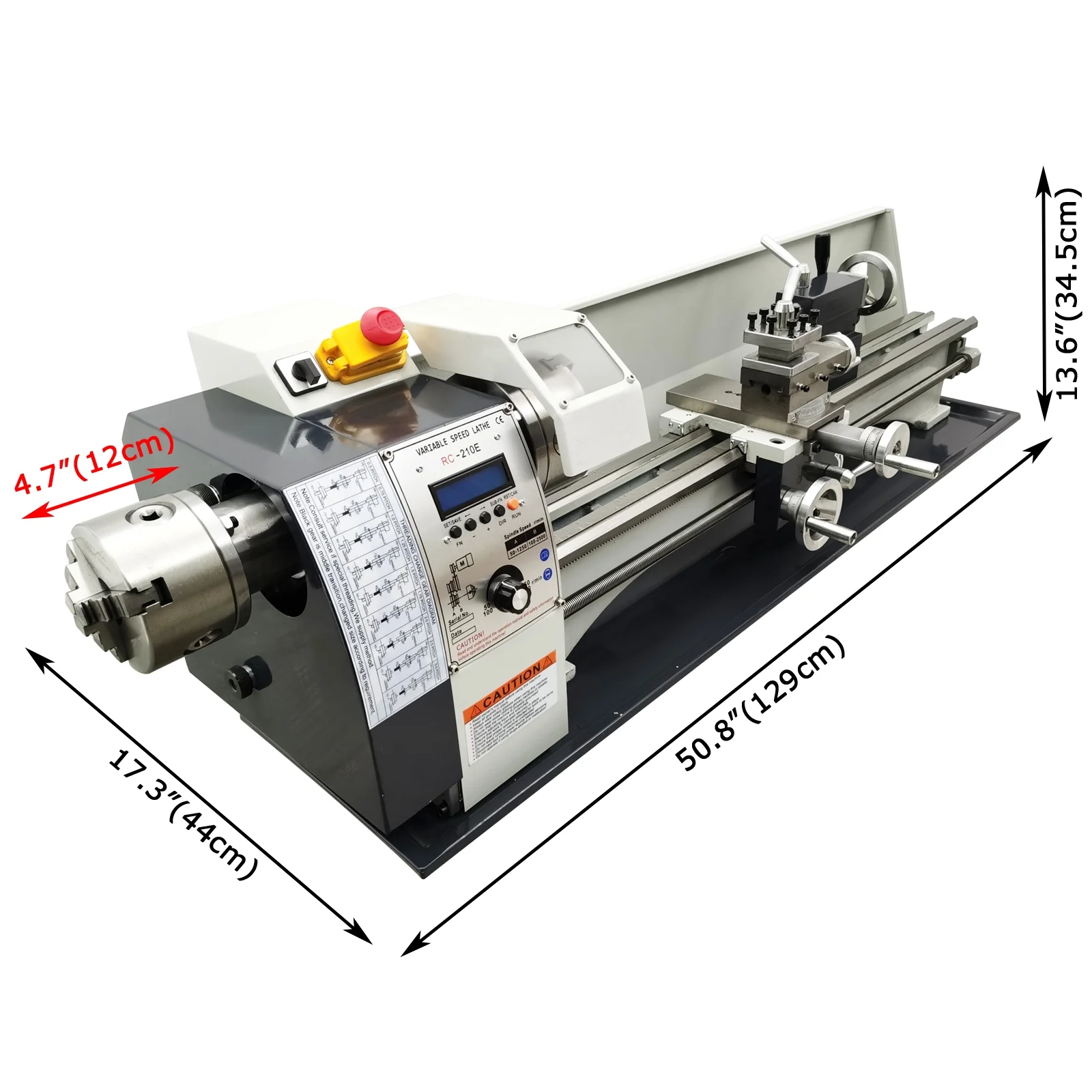 RC-210E Double Head Double Chuck Electronic Pulse Precision Metal Bench Lathe 8