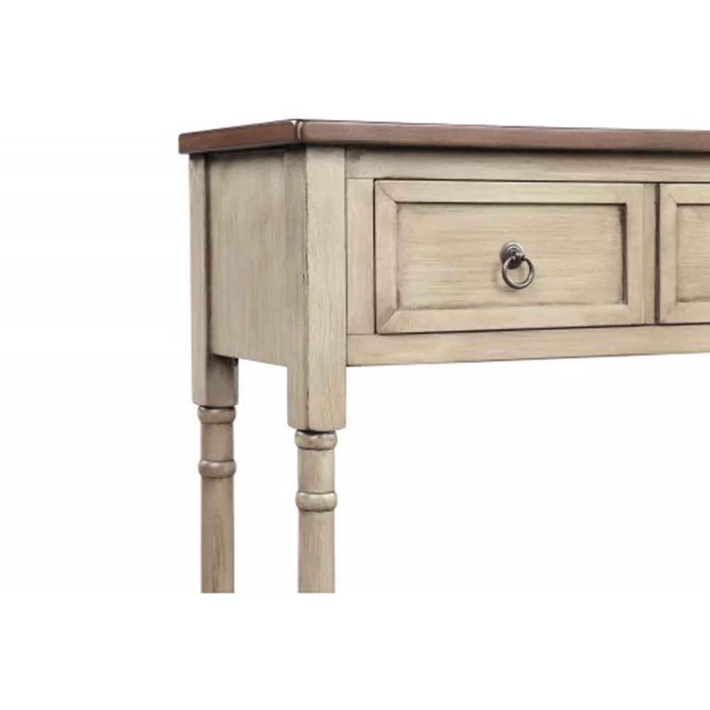 Hommoo 2 Drawer Wood Console Table, Gray