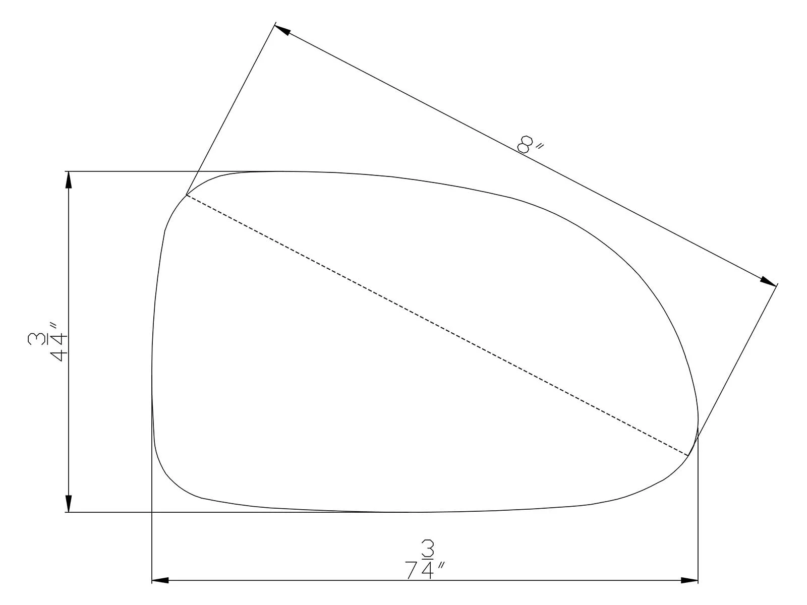 APA Replacement Mirror Glass 5x7