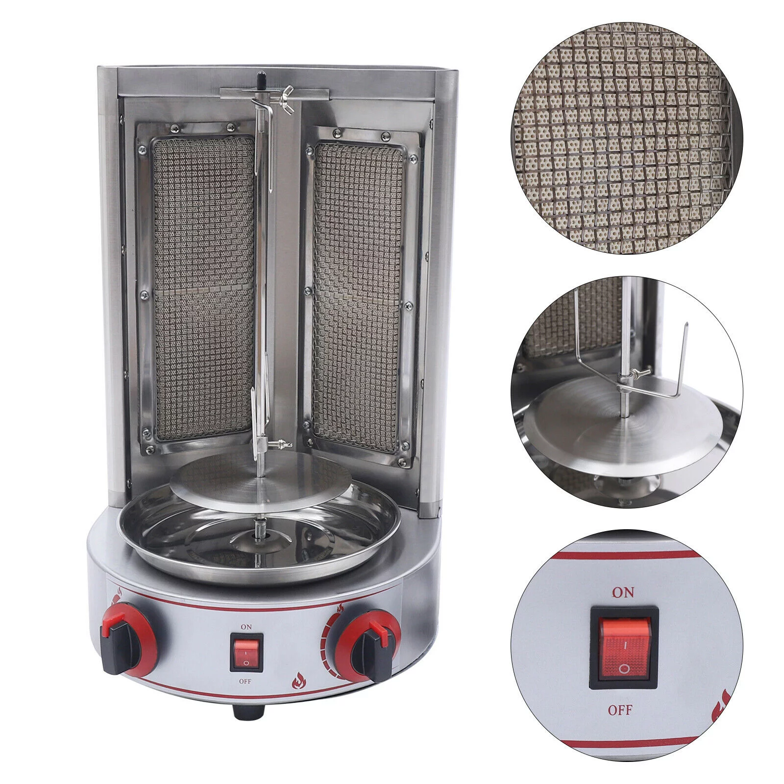 Vertical Gas Broiler Shawarma Machine Doner Kebab Gyro Broiler Shawarma Machine