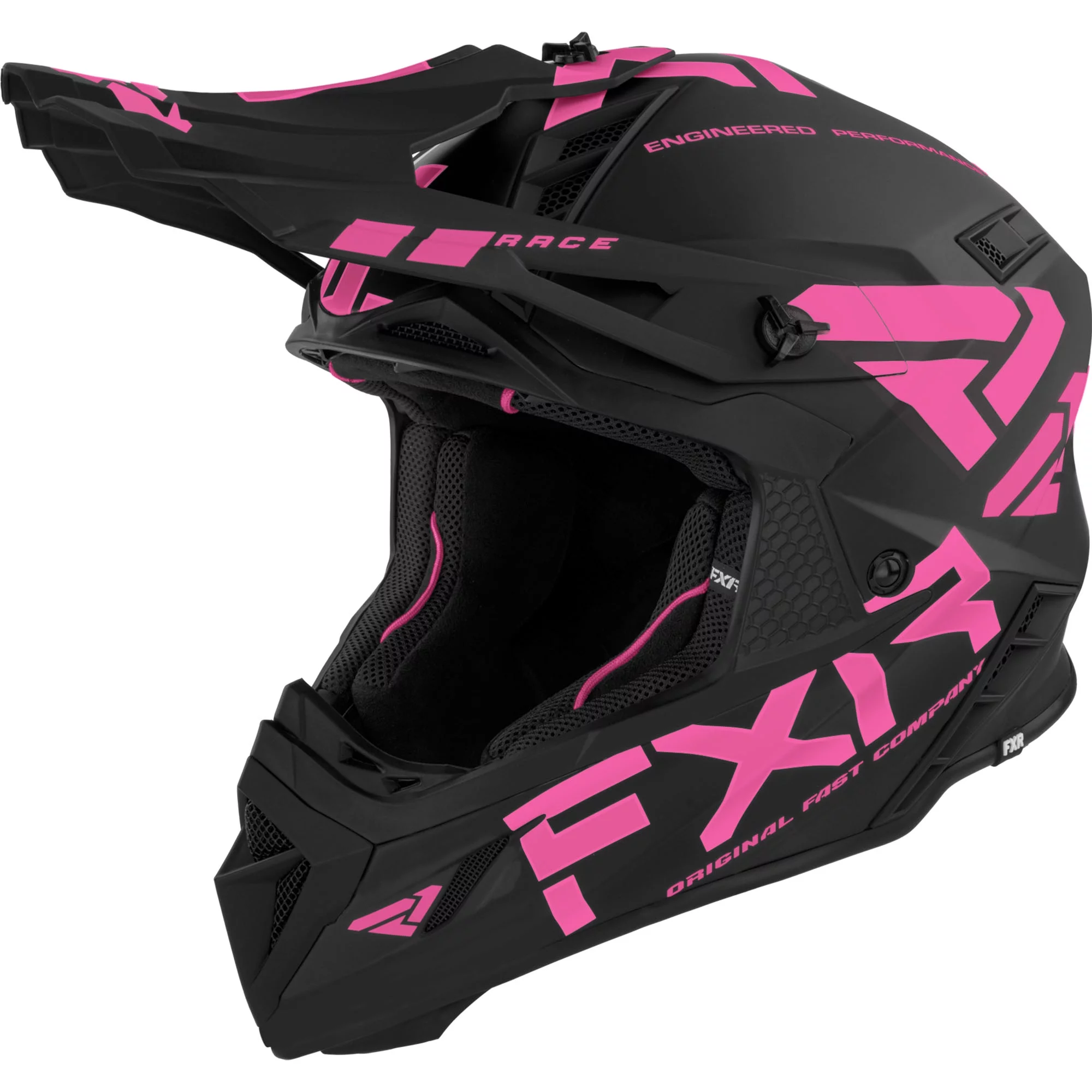 FXR  Helium Race Div Helmet D-Ring Super-Lite 365 Vent Nose Guard Black E Pink - X-Small - 220603-1094-04