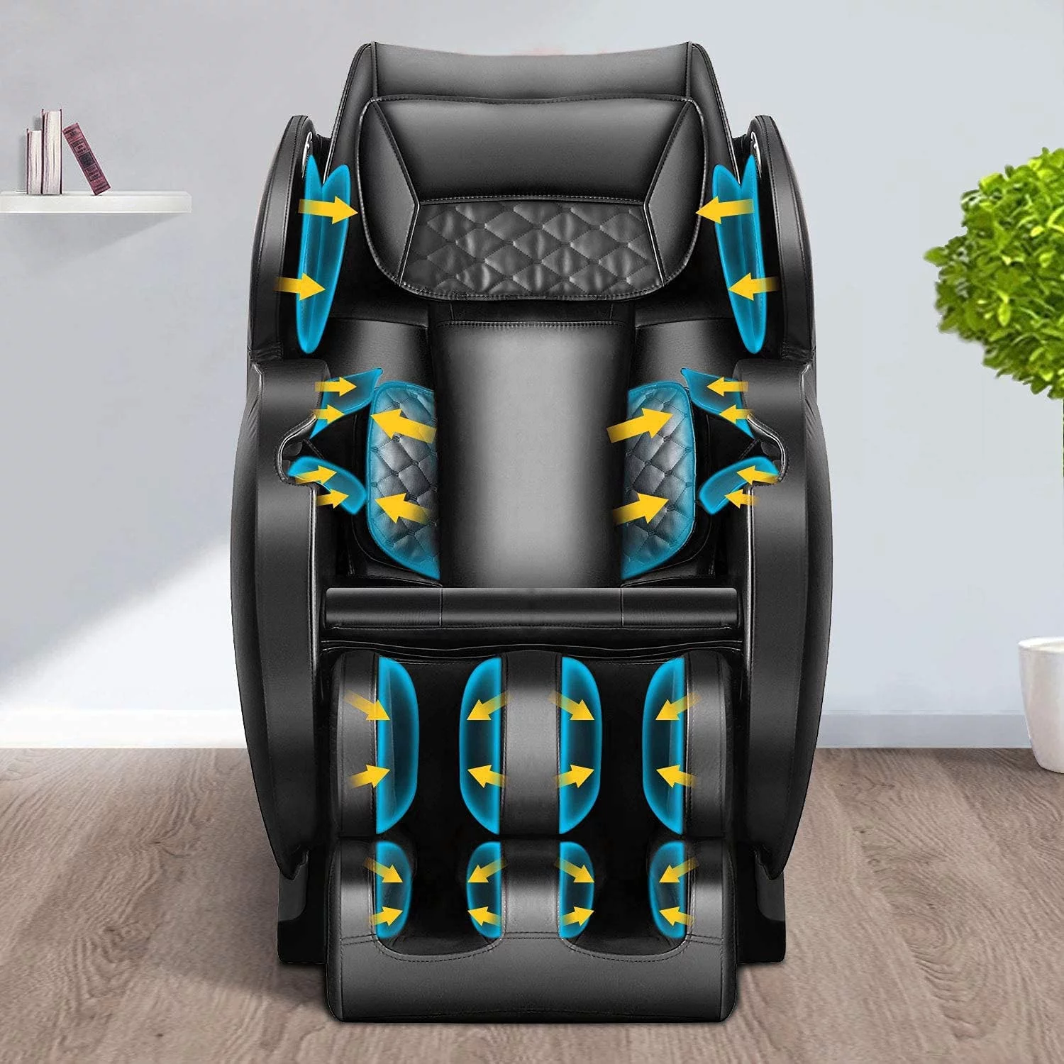 Massage Chair.Zero Gravity,Full Body Shiatsu with Airbags & Heating Vibration and Foot Roller,Black