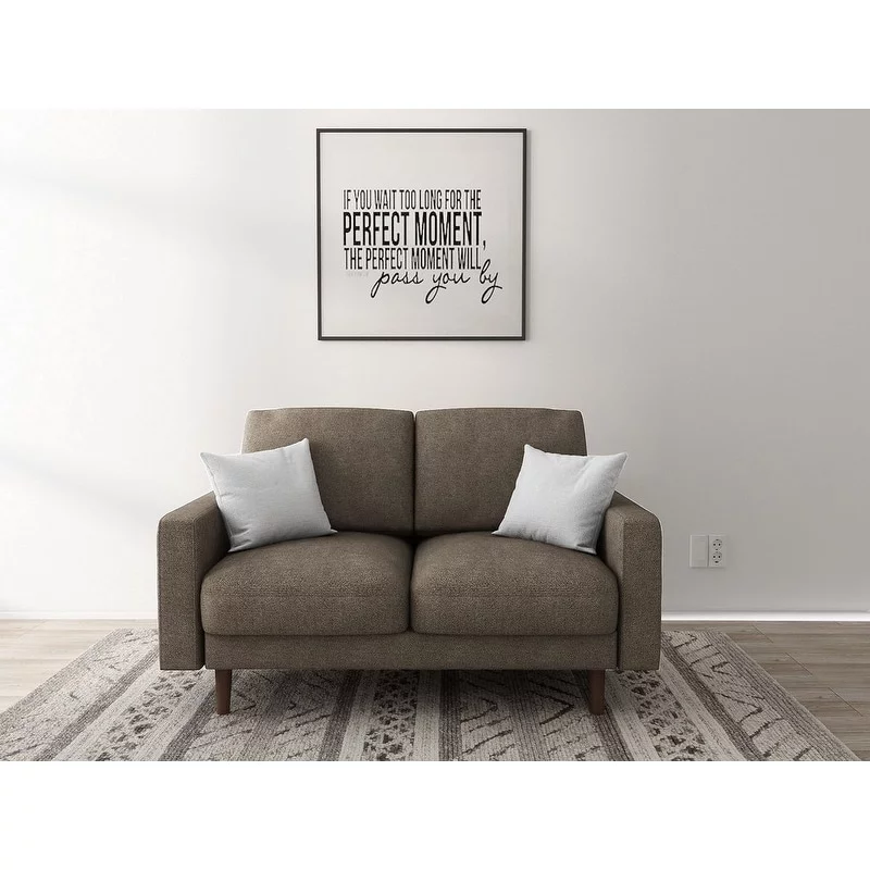 US Pride Furniture Danger 2 Seat Brown Upholstered Loveseat Arm Chairs Blue