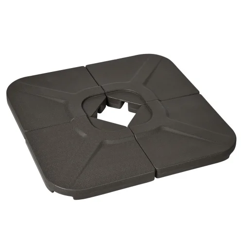 Buumin Outsunny 4-Piece 175lb Cantilever Patio Umbrella Base Weights for Offset Hanging Umbrella, HDPE Water or Sand Filled Umbrella Weights for Cross Base Stand, Brown