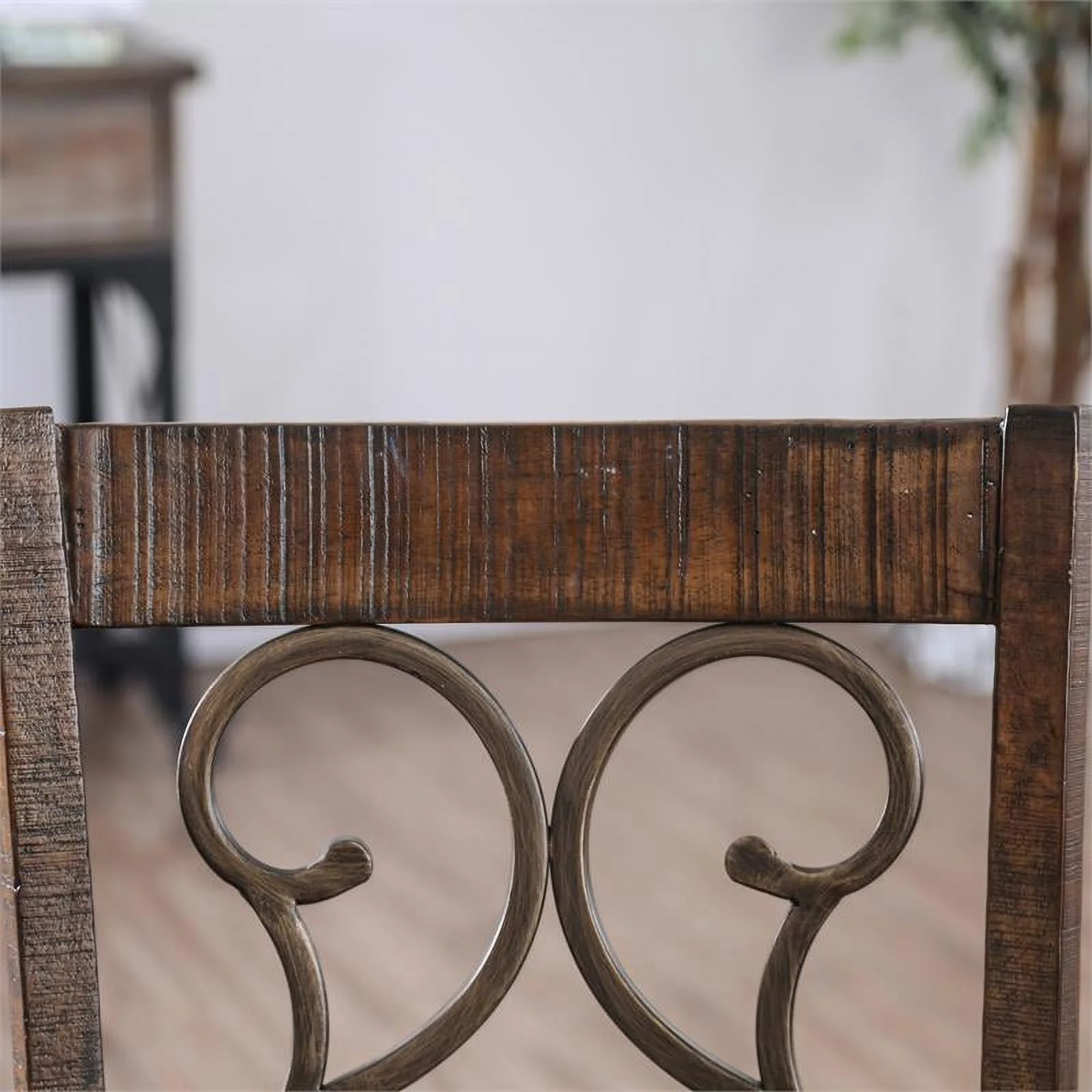 Furniture of America Arlyne Rustic Walnut Wood 6-Piece Dining Set with Bench