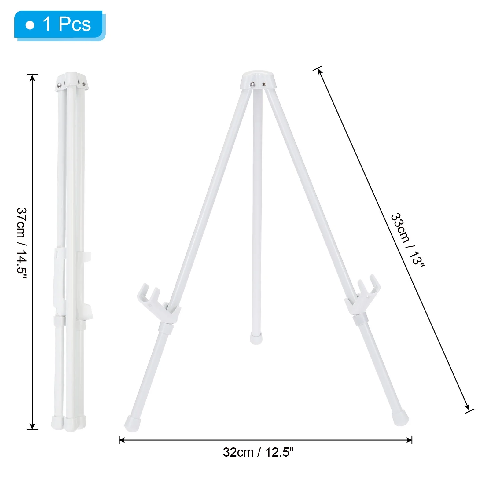 Tabletop Easel Stand for Display, 14in Table Top Easel Small Portable Tripod for Signs Poster Art Painting, White