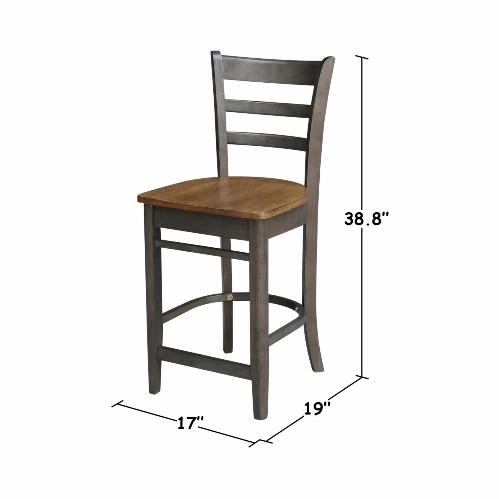 Emily Solid Wood Counter Height Stool - 24