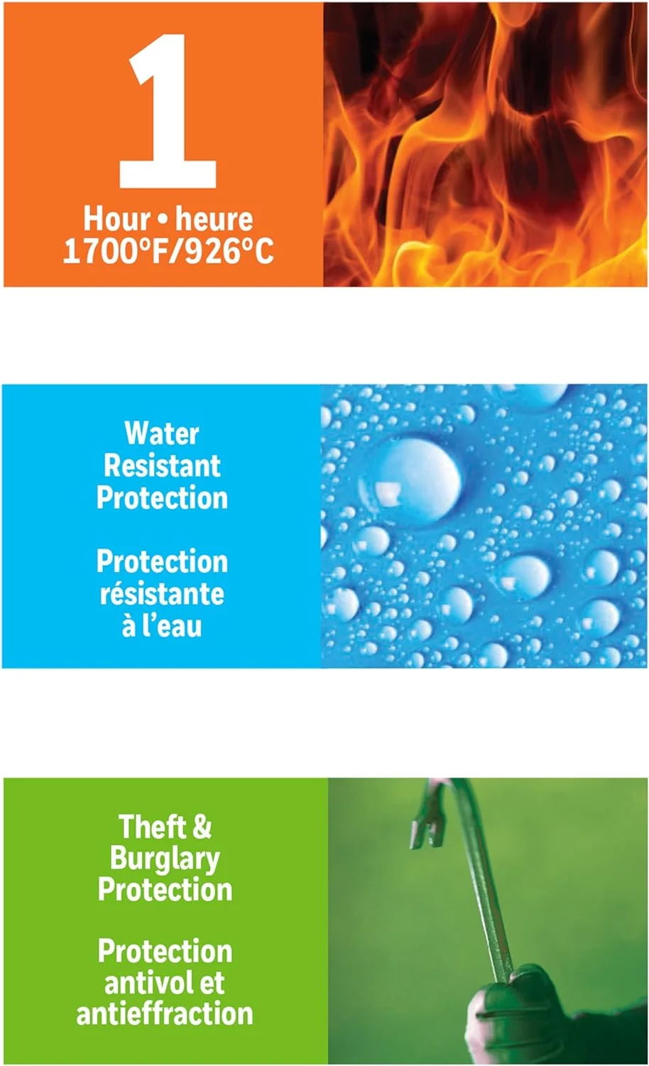 YANRUI - 2113 Steel Fireproof and Water Resistant Security Safe with Dual Digital Lock and Key Protection, 0.6-Cubic Feet, Black