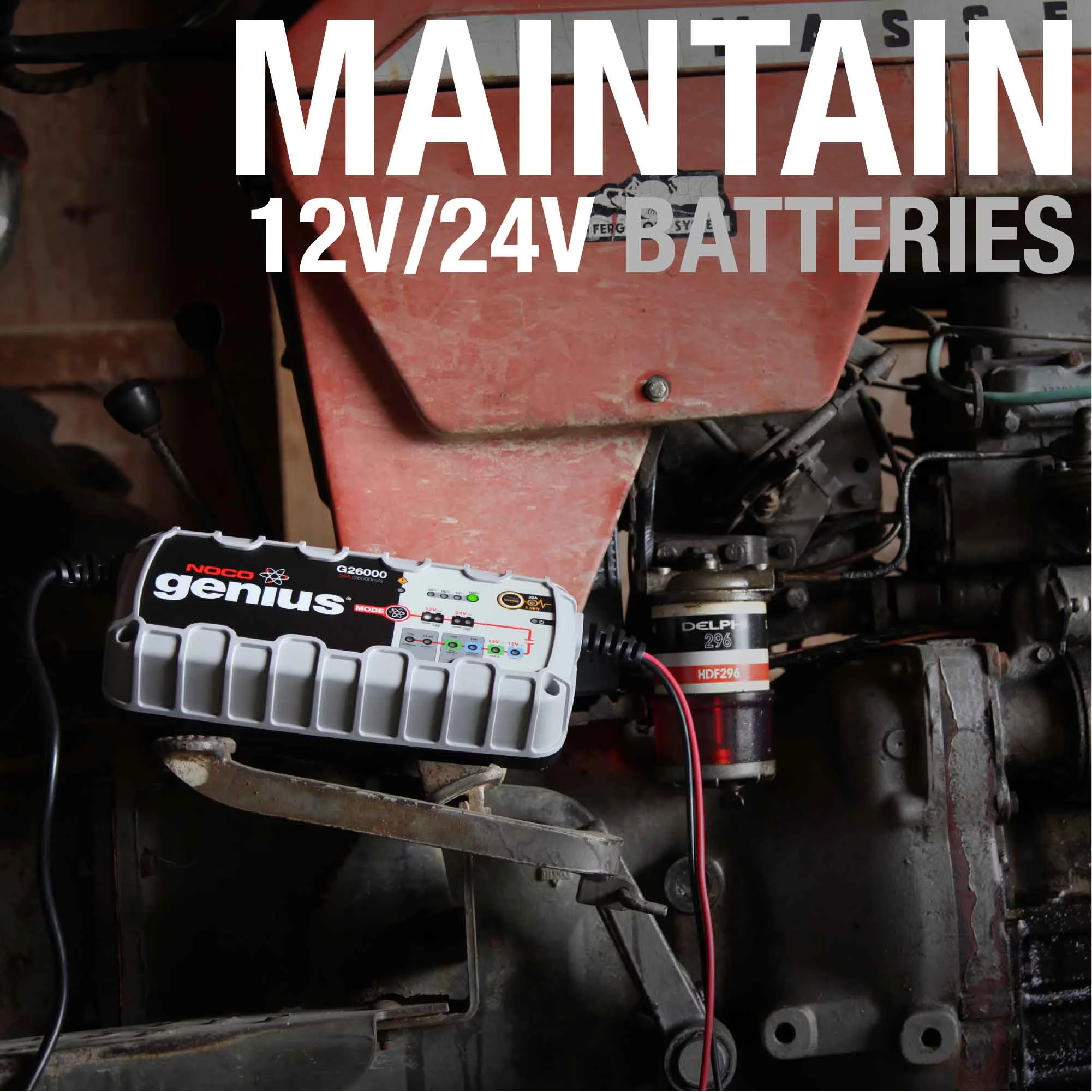 NOCO Genius G26000 12V/24V 26 Amp Pro-Series Battery Charger and Maintainer