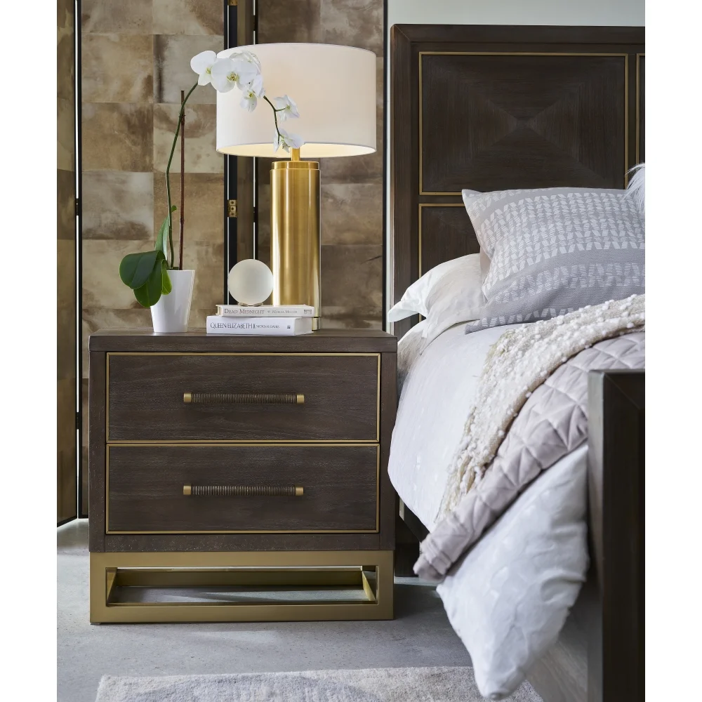 DeeHome Bridgevine Home Tango 2 Drawer Nightstand, No Assembly Required, Sandblasted Walnut Finish