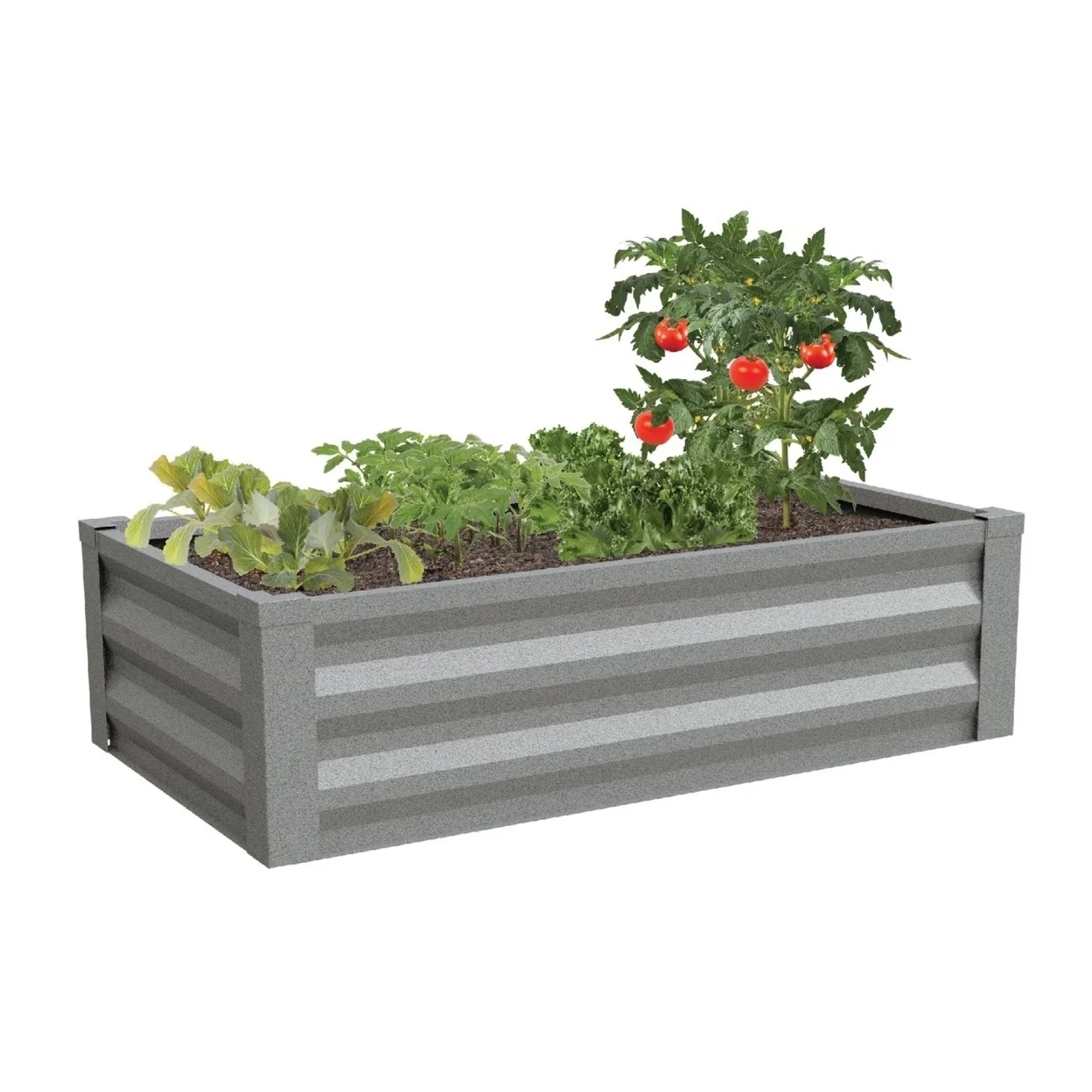 Daily Boutik  Gray Powder Coated Metal Raised Garden Bed Planter - 24