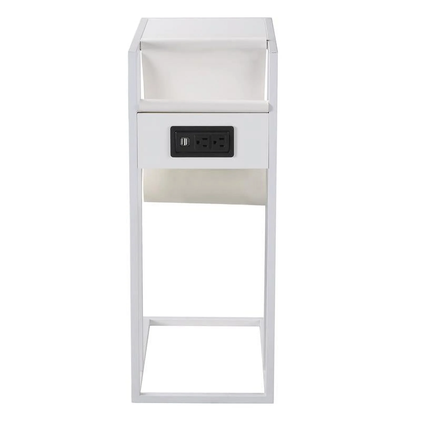 Loft Lyfe LET158-09WE-UE Posh Living Axl C Table, End Table, Side Table & Laptop Stand, White - 10.25 x 15.75 x 25.5 in.