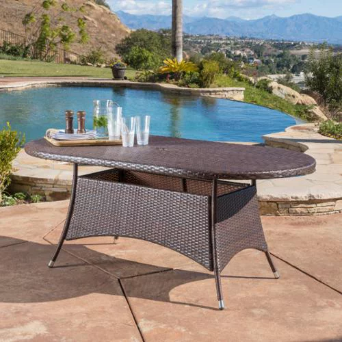 Corsica Brown Oval Outdoor Dining Table
