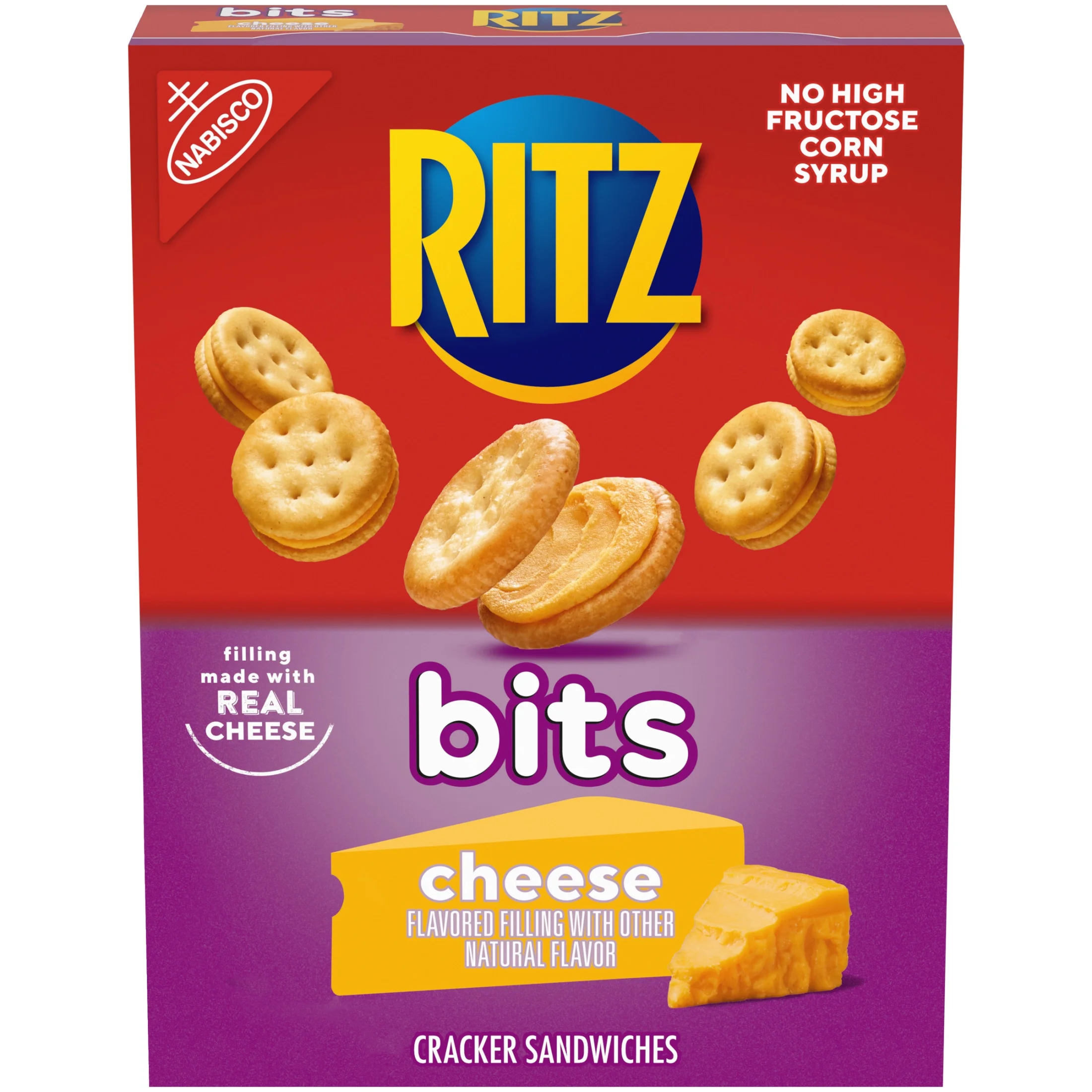 (3 pack) RITZ Bits Cheese Sandwich Crackers, 8.8 oz
