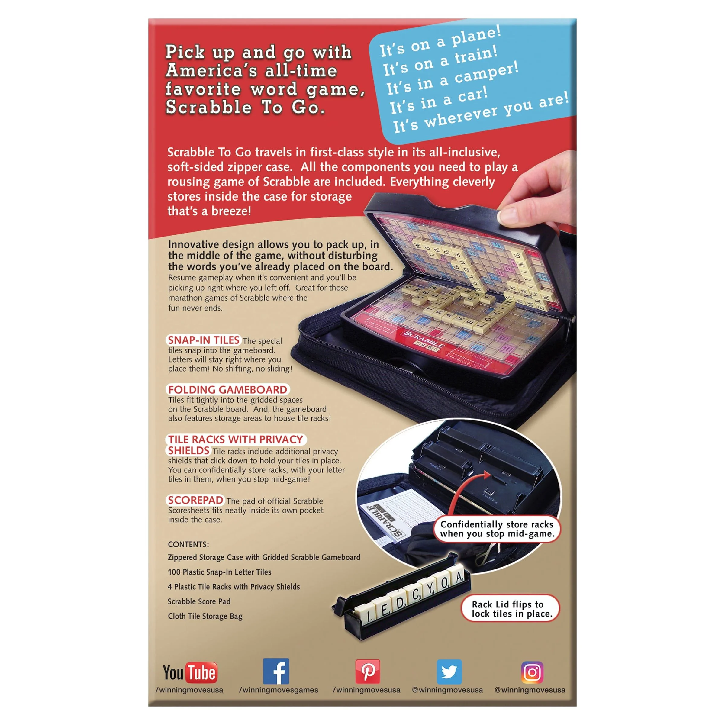 Winning Moves Scrabble to Go Travel Word Game