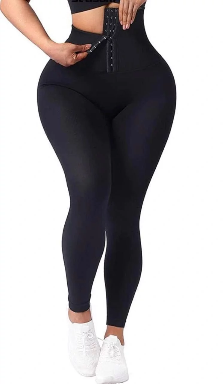 Women Corset High Waisted Leggings with Pockets Tummy Control Body Shaper Yoga Pants