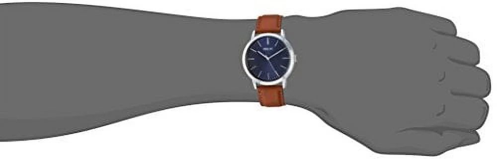 Relic By Fossil Men's Jeffery Silver and Navy Watch with Leather Band