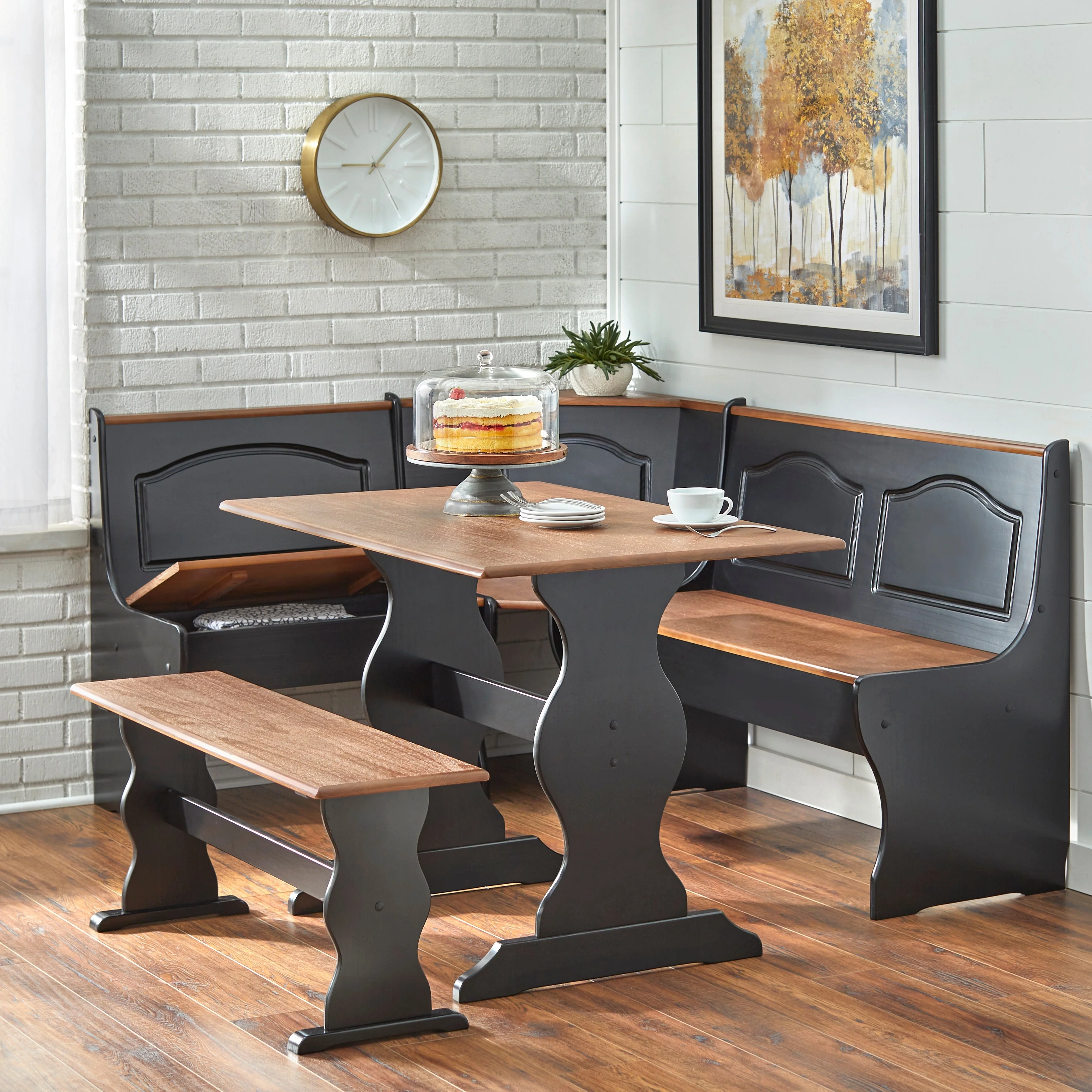 Simple Living  Knox Nook 3-piece Dining Set Black/Walnut Painted