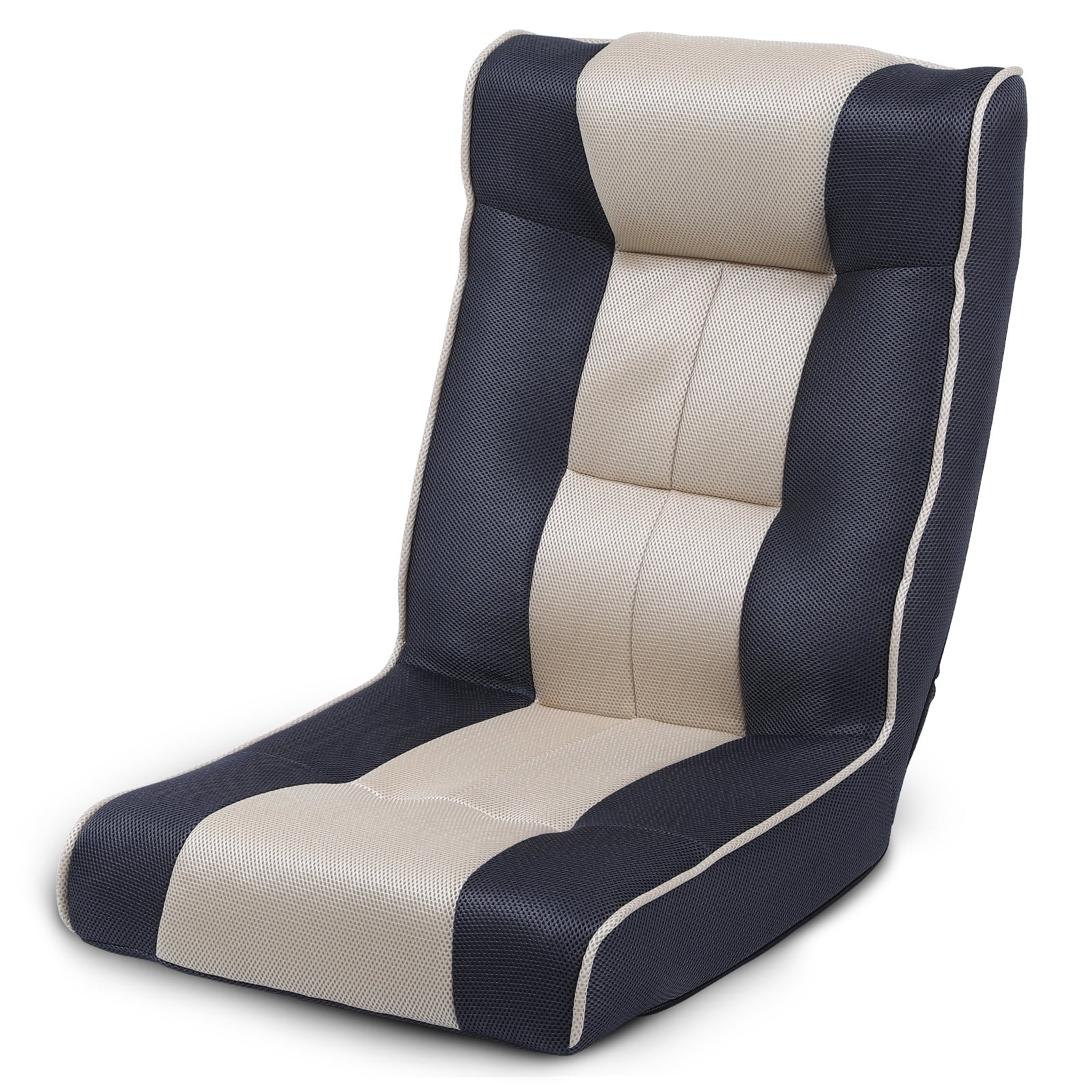 FLOUGOR Floor Chair with 5 Angels Adjustable Head& Backrest Gaming Chair for Adults 6067（Brown)