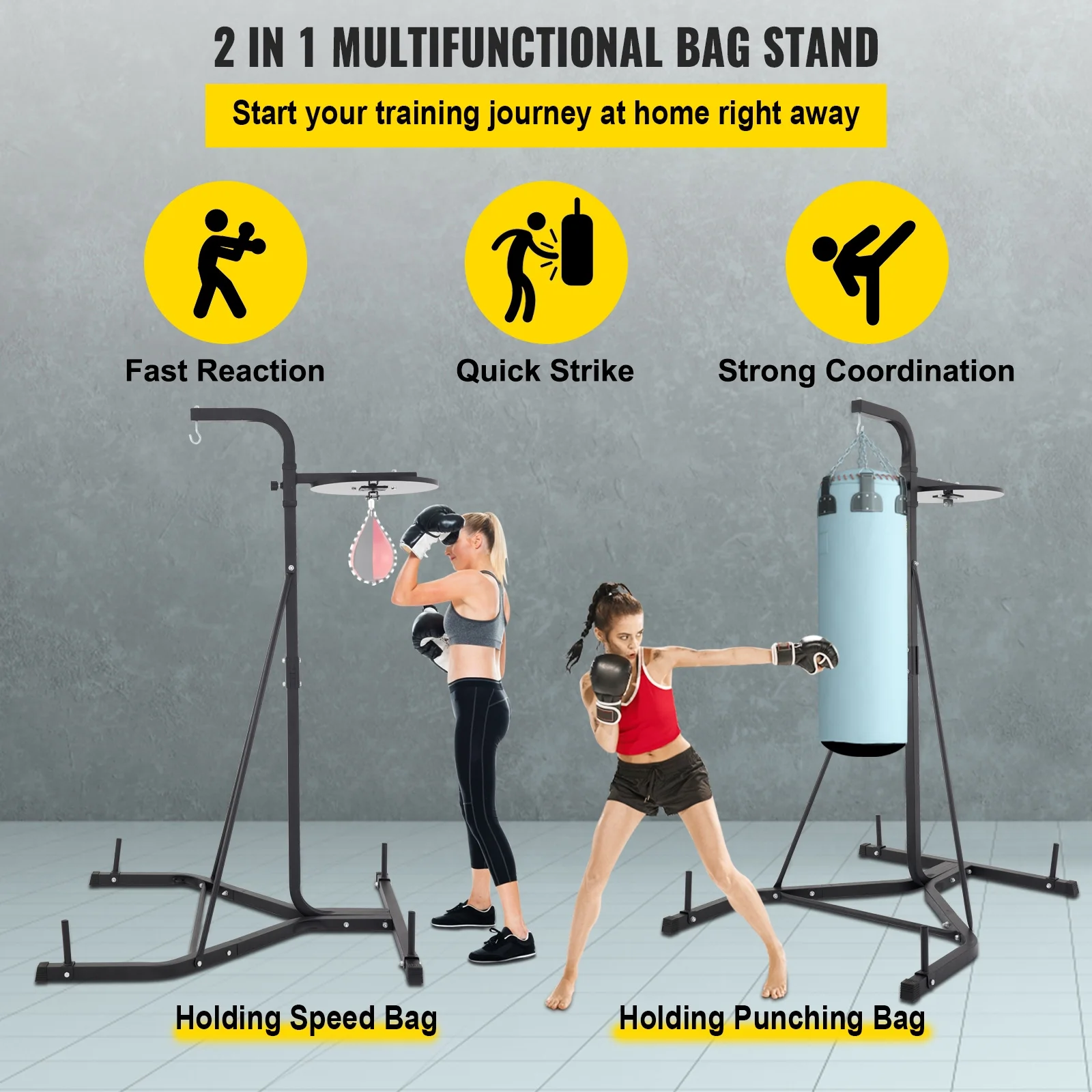 SKYSHALO Free Standing Boxing Bag Stand,Unisex Boxing Set, Punching Ball,Boxing Punching Speed Ball,Boxing Bag with Boxing Rack, Foldable Single Station Heavy Bag Stand